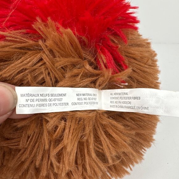 Hedgehug Plush Stuffed Animal 10" Soft Furry Brown Red Valentines Gift Fuzzy - Picture 6 of 8